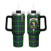 Stewart Old Modern Tartan Crest 40 oz Insulated Tumbler with Handle
